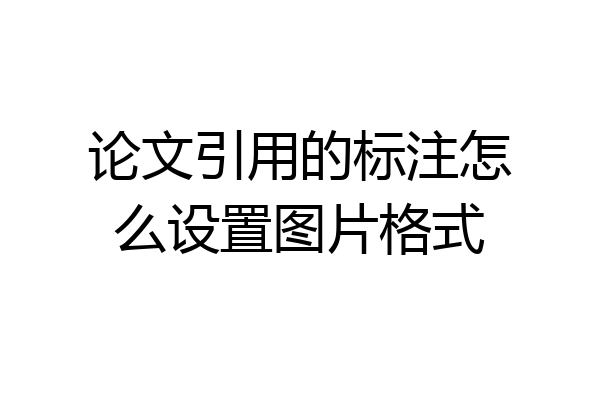 论文引用的标注怎么设置图片格式