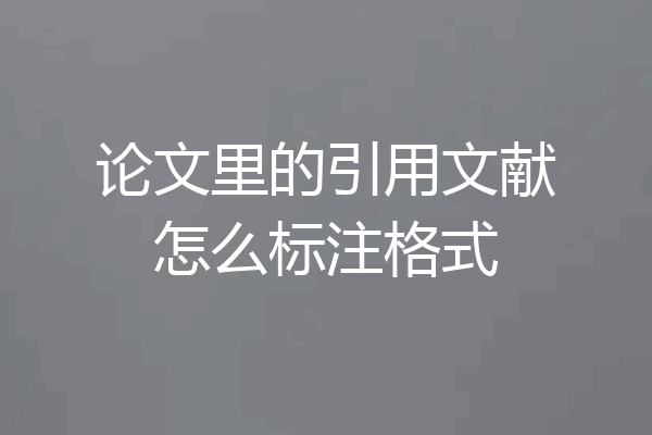 论文里的引用文献怎么标注格式