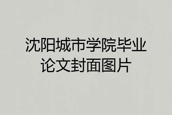 沈阳城市学院毕业论文封面图片