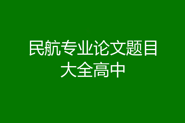 民航专业论文题目大全高中