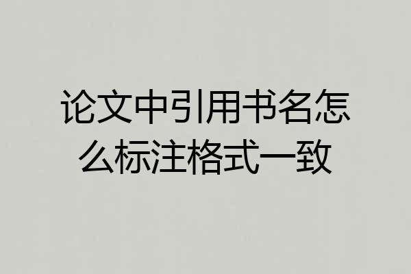 论文中引用书名怎么标注格式一致