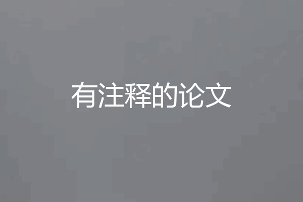 有注释的论文