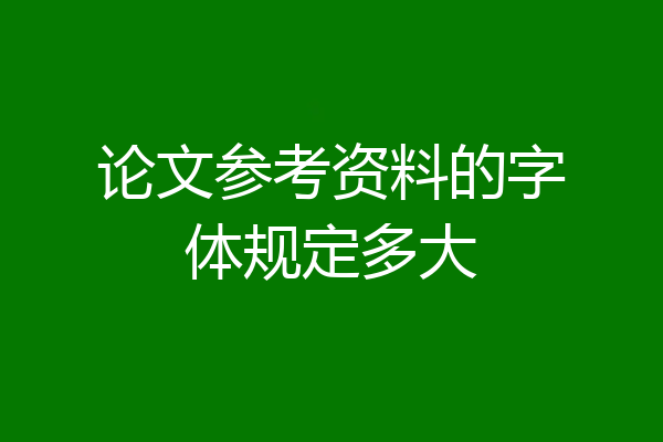 论文参考资料的字体规定多大