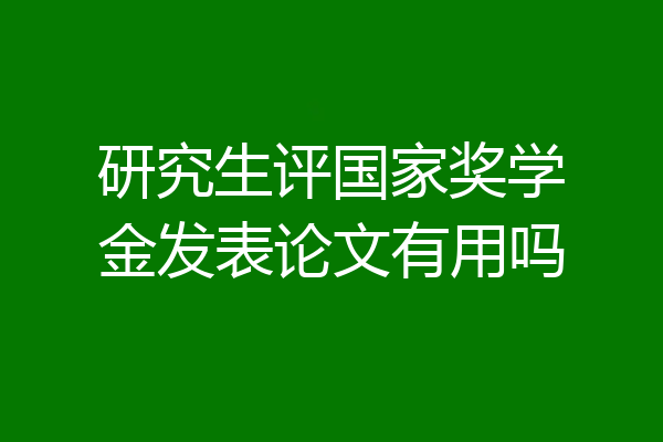 研究生评国家奖学金发表论文有用吗