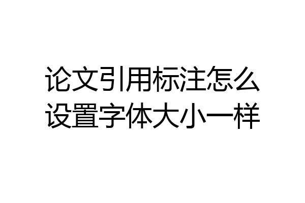 论文引用标注怎么设置字体大小一样
