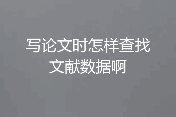写论文时怎样查找文献数据啊
