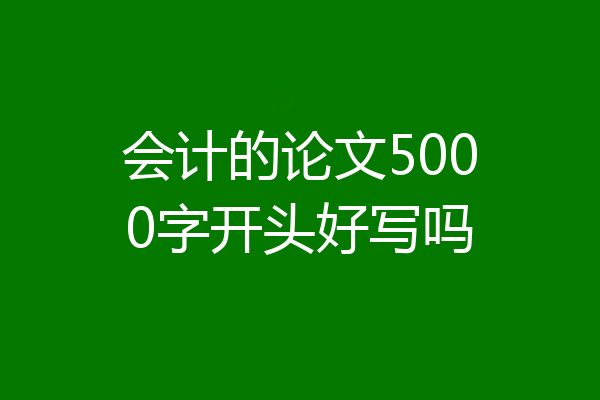 会计的论文5000字开头好写吗