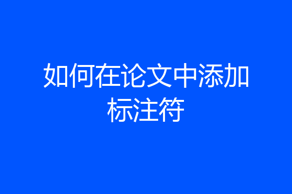 如何在论文中添加标注符