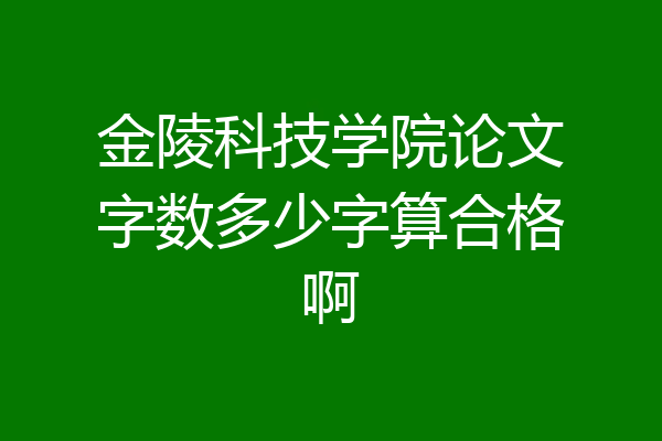 金陵科技学院论文字数多少字算合格啊
