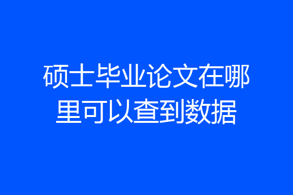 硕士毕业论文在哪里可以查到数据