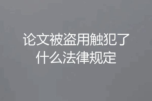 论文被盗用触犯了什么法律规定