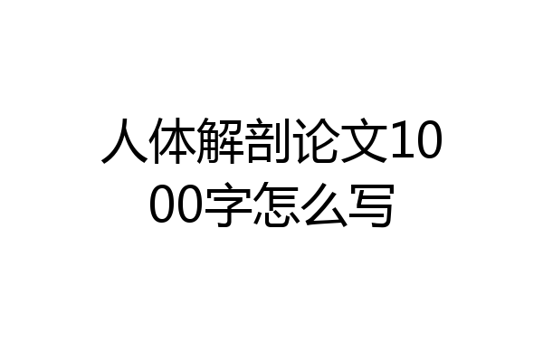 人体解剖论文1000字怎么写