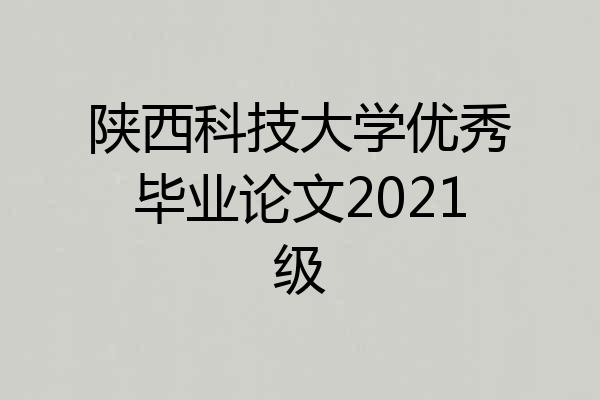 陕西科技大学优秀毕业论文2021级