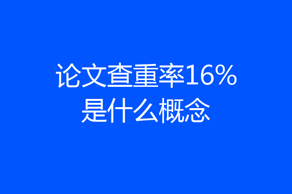 论文查重率16%是什么概念