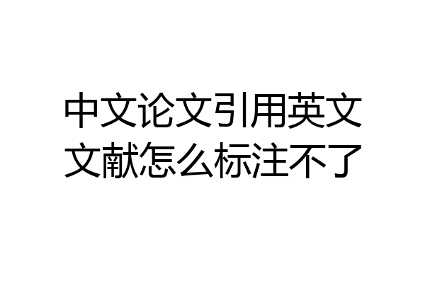 中文论文引用英文文献怎么标注不了