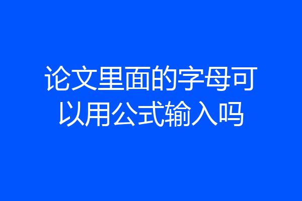 论文里面的字母可以用公式输入吗