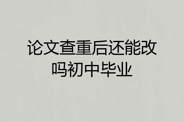 论文查重后还能改吗初中毕业