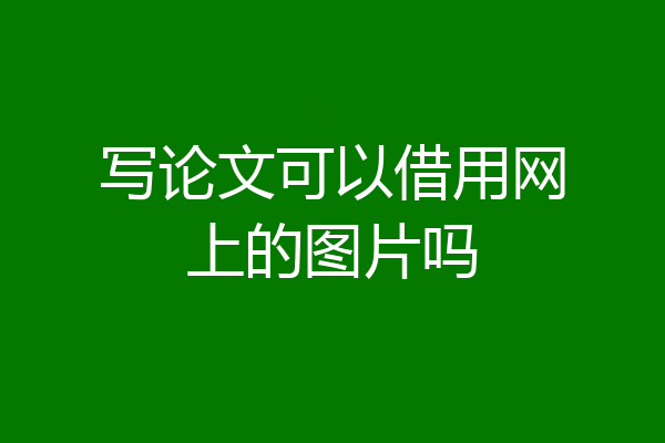 写论文可以借用网上的图片吗