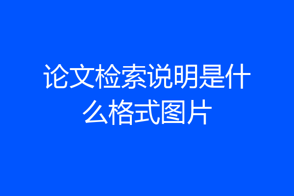 论文检索说明是什么格式图片