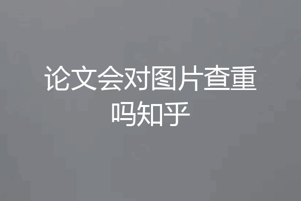 论文会对图片查重吗知乎