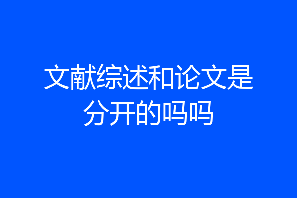 文献综述和论文是分开的吗吗