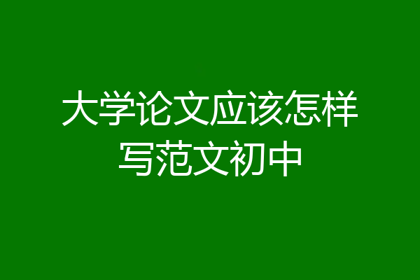 大学论文应该怎样写范文初中
