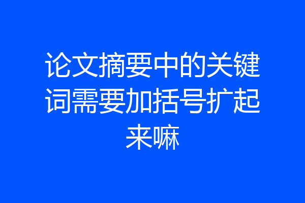 论文摘要中的关键词需要加括号扩起来嘛
