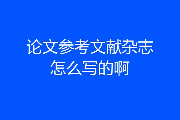 论文参考文献杂志怎么写的啊