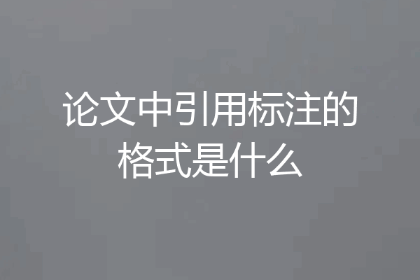 论文中引用标注的格式是什么