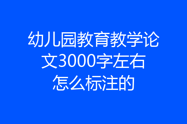 幼儿园教育教学论文3000字左右怎么标注的