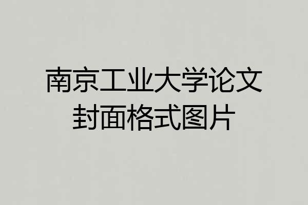 南京工业大学论文封面格式图片