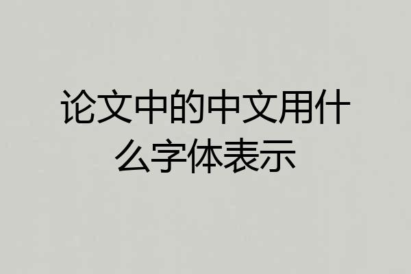 论文中的中文用什么字体表示