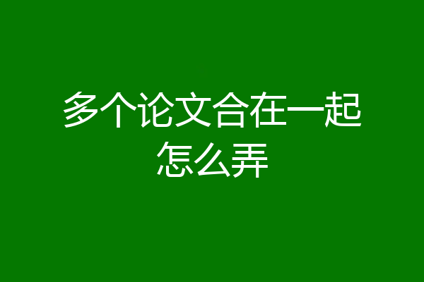 多个论文合在一起怎么弄