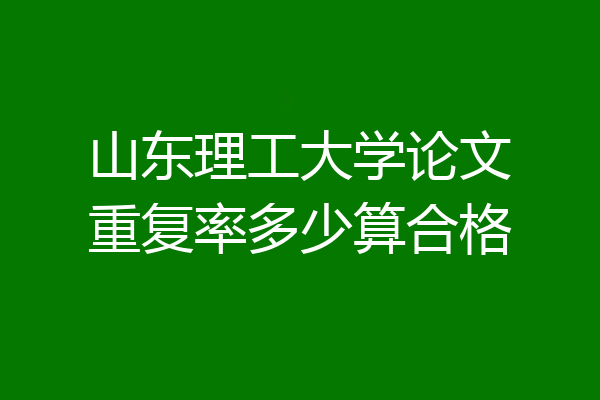 山东理工大学论文重复率多少算合格