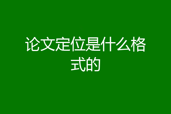 论文定位是什么格式的