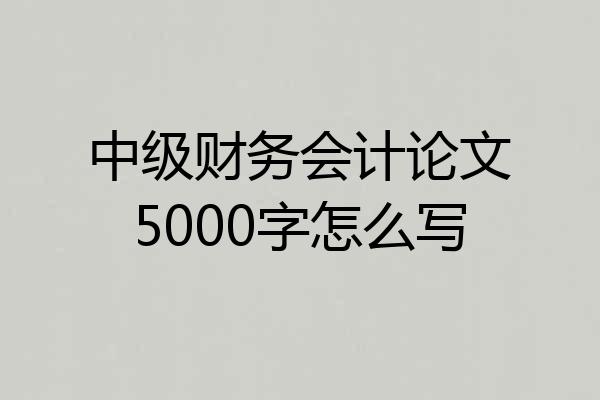 中级财务会计论文5000字怎么写