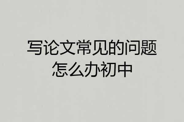 写论文常见的问题怎么办初中