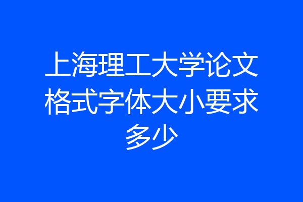 上海理工大学论文格式字体大小要求多少