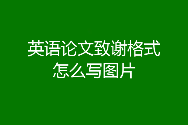 英语论文致谢格式怎么写图片