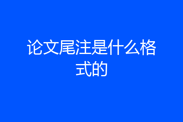 论文尾注是什么格式的
