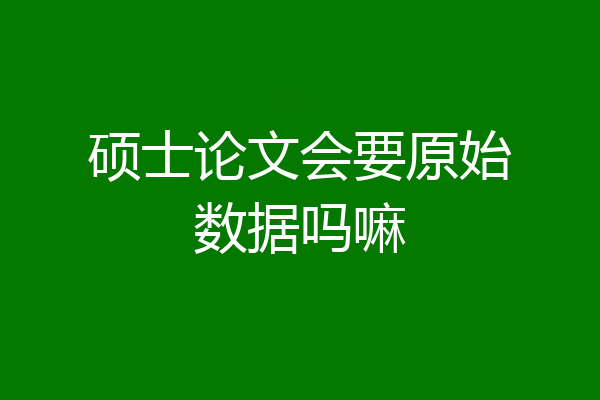 硕士论文会要原始数据吗嘛