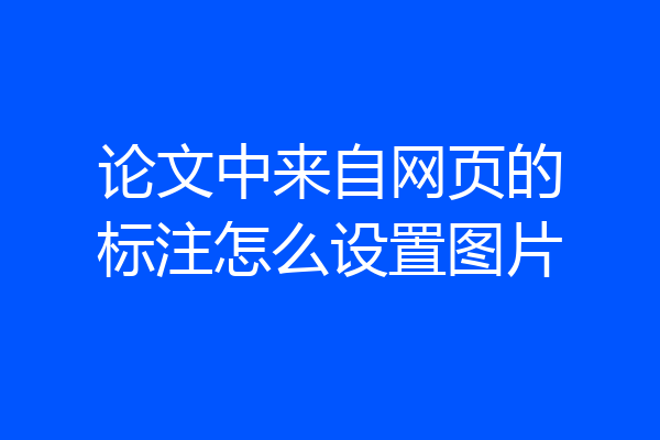 论文中来自网页的标注怎么设置图片