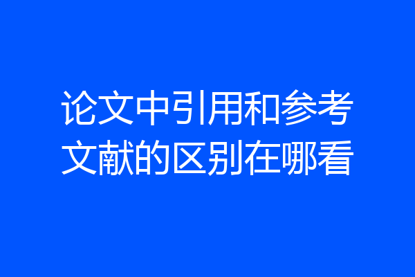 论文中引用和参考文献的区别在哪看