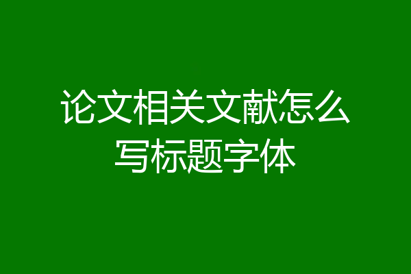论文相关文献怎么写标题字体