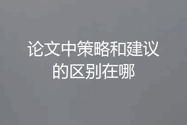 论文中策略和建议的区别在哪