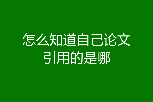 怎么知道自己论文引用的是哪