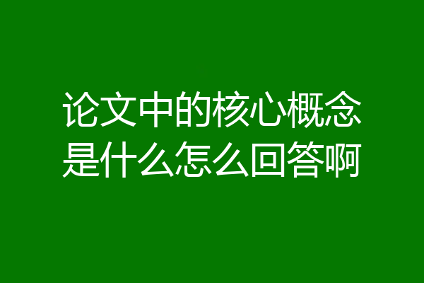 论文中的核心概念是什么怎么回答啊