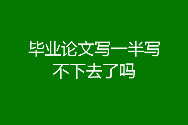 毕业论文写一半写不下去了吗