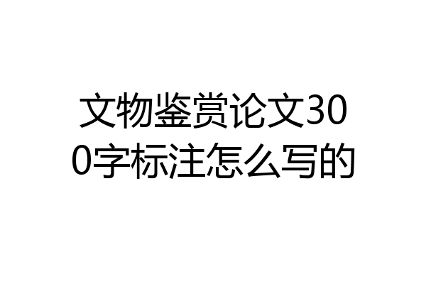 文物鉴赏论文300字标注怎么写的