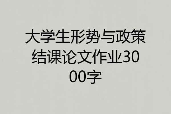大学生形势与政策结课论文作业3000字